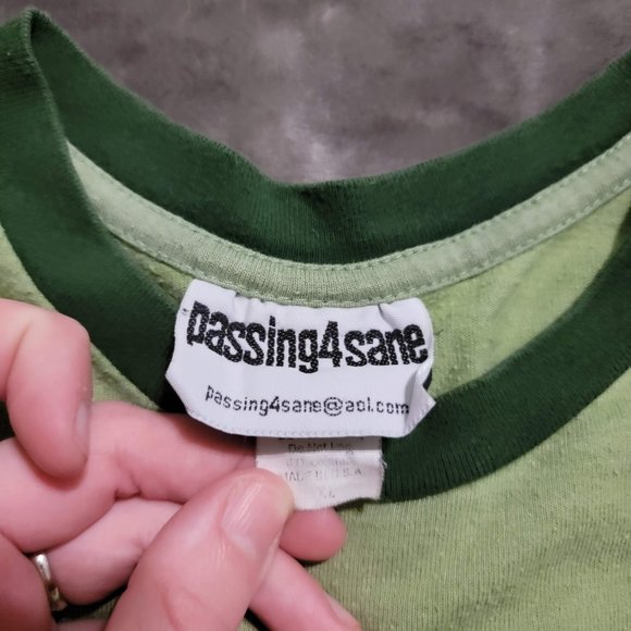 *VINTAGE* passing4sane Mighty Mouse Tee Shirt, Green, Children's Size XL - Picture 2 of 2